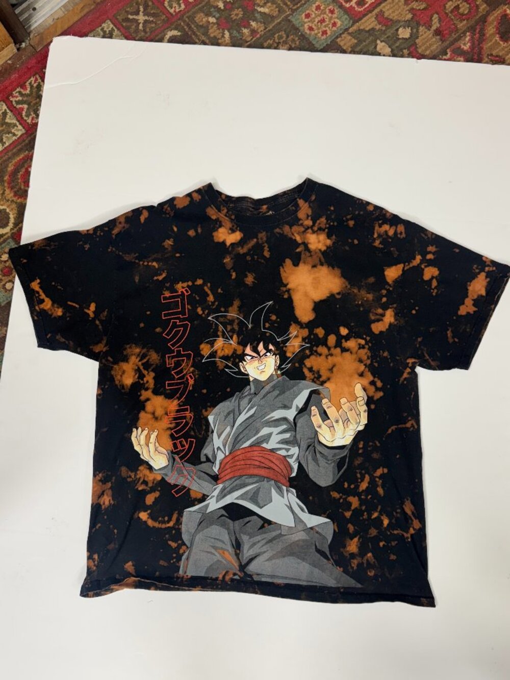 Dragon Ball Z Goku Black Bleached T Shirt XL Toei Animation Anime Graphic Tee